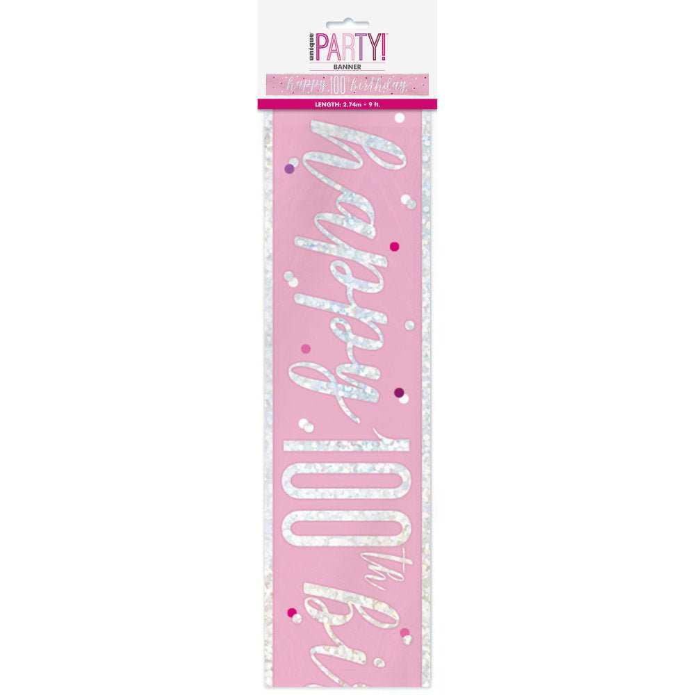 Banner 100 Jaar Roze 2,74m