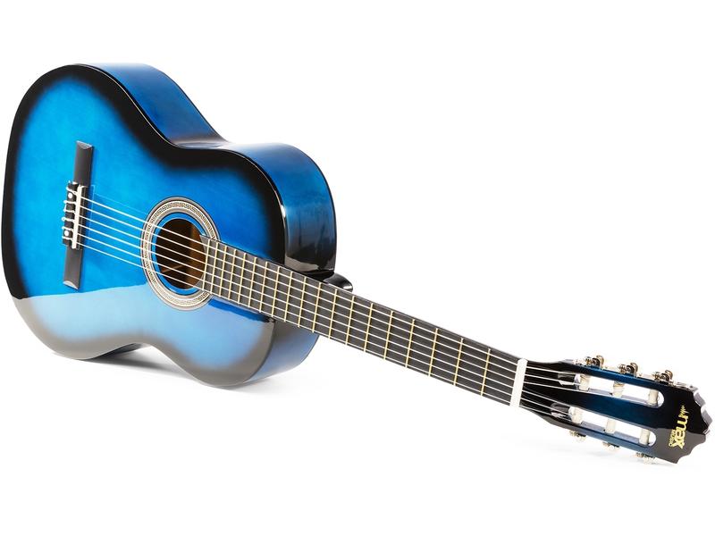 MAX Konzertgitarre SoloArt Set Blau Klassische Gitarre mit Zubehör