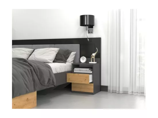 Malwa M1 ANTHRACITE ARTISAN table de chevet