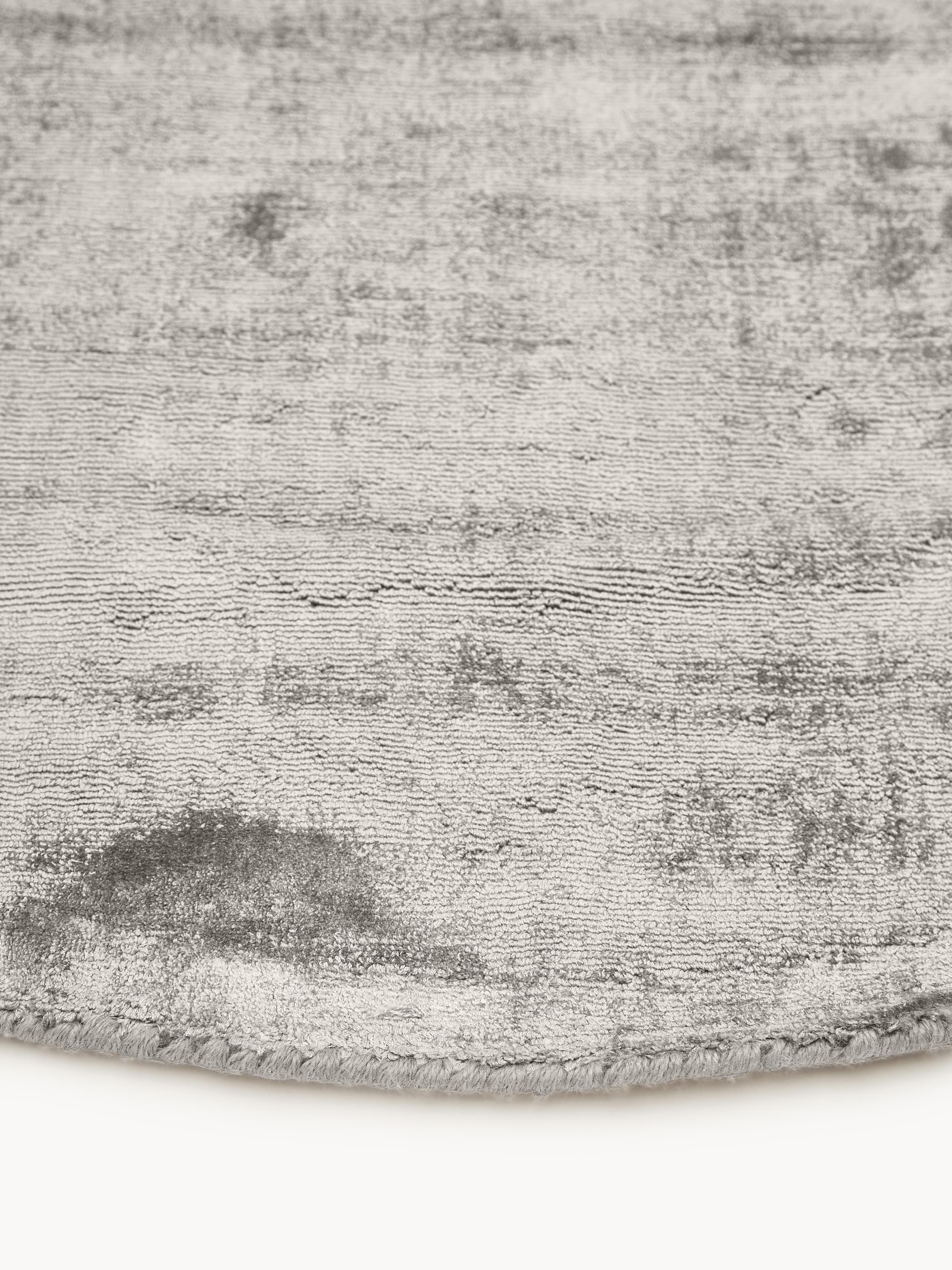 Rond viscose vloerkleed Jane, handgeweven