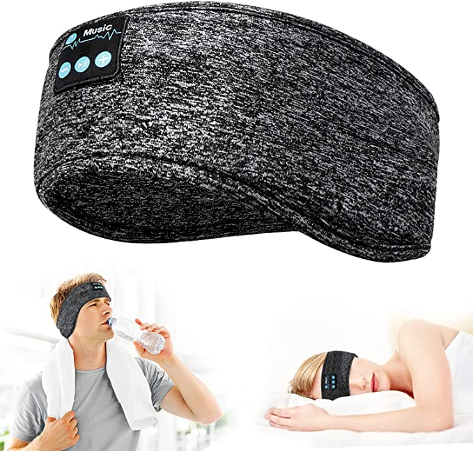 Bluetooth Stirnband Stereo Kopfhörer Headset   Mikrofon - Blau