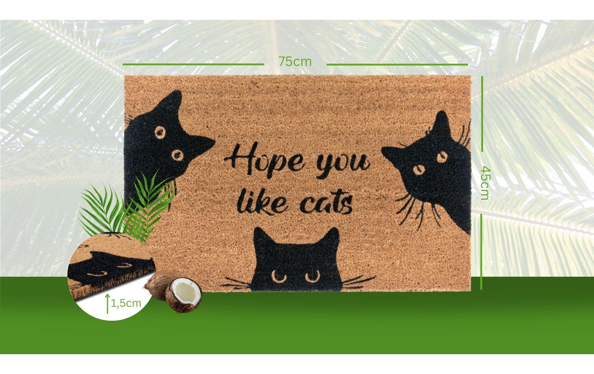 Fussmatte Hope you like cats 45 cm x 75 cmTürmatte