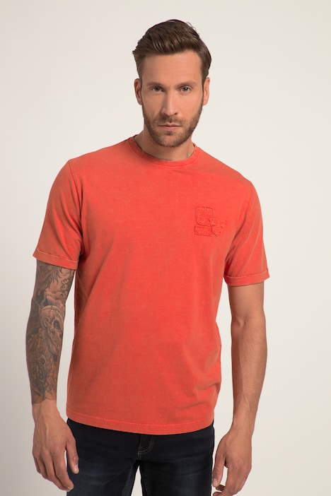 T-Shirt, Halbarm, Vintage Look, Badges, Rundhals, bis 8 XL