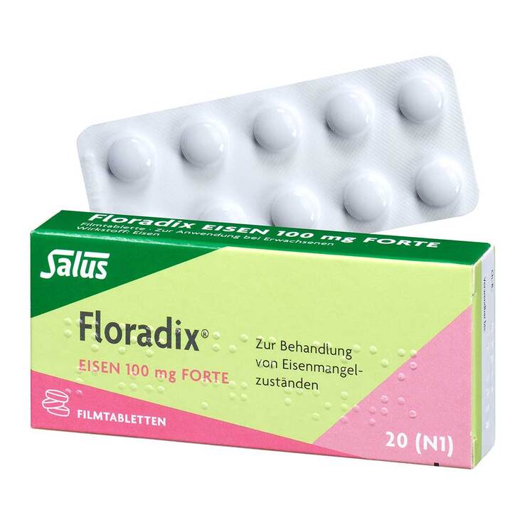 Floradix Eisen 100 mg forte Filmtabletten, 20 St