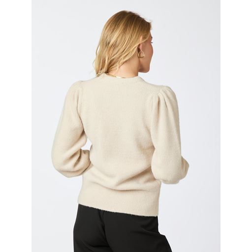 Neo Noir Angie Knit Striktrøje, Ivory, 40