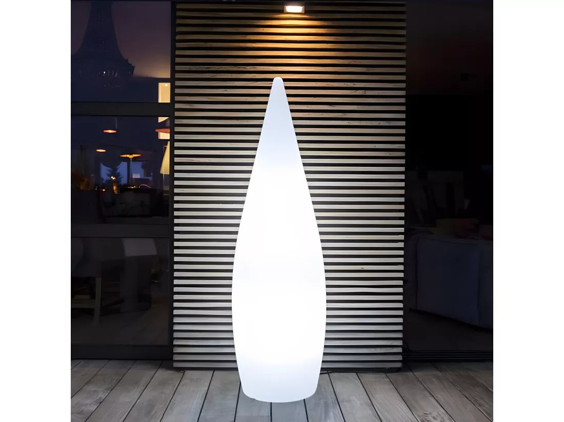 Lampadaire ext filaire CLASSY Blanc Polyéthylène H120CM
