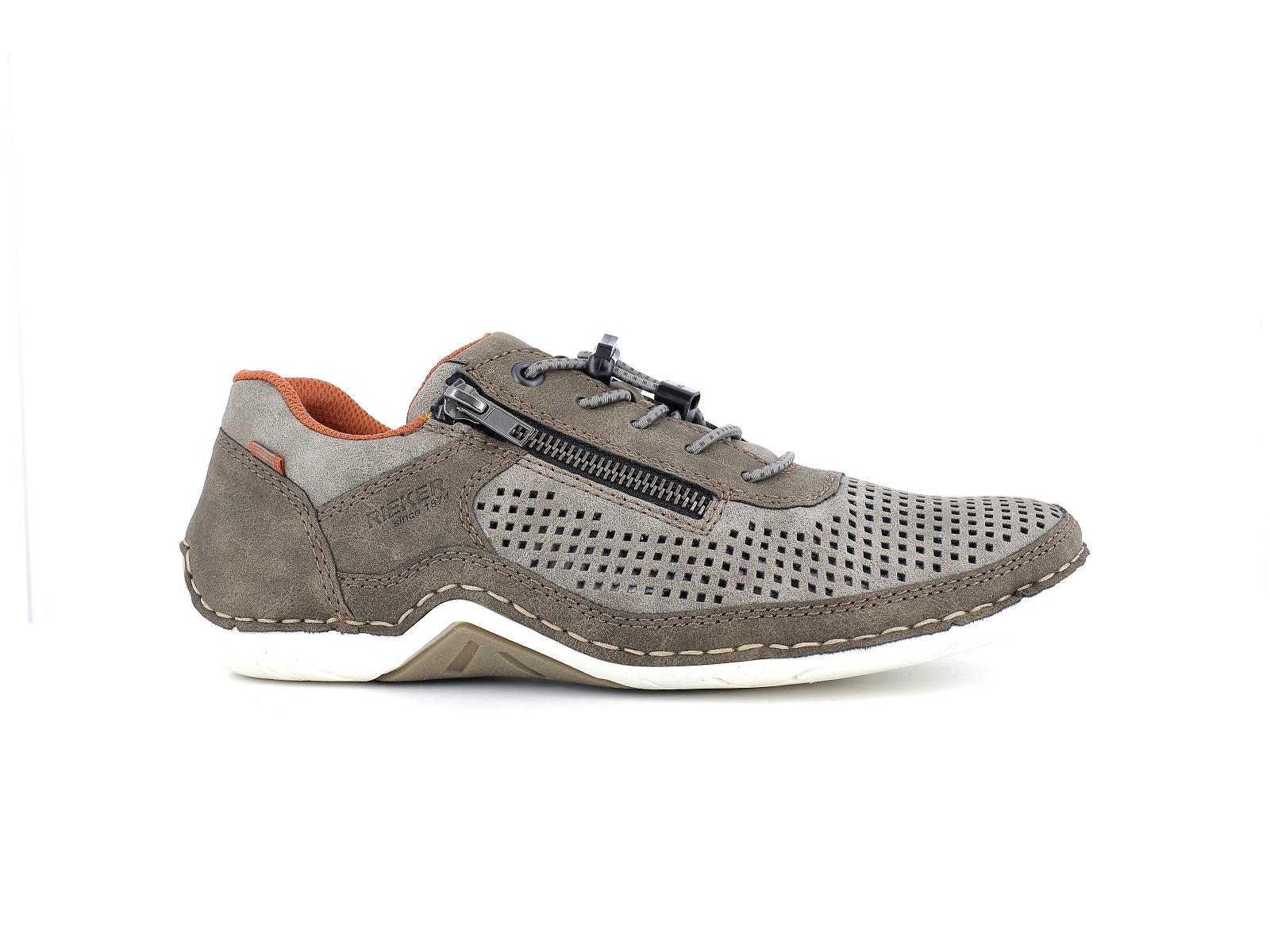 Rieker-07560 Matières combinées Taupe