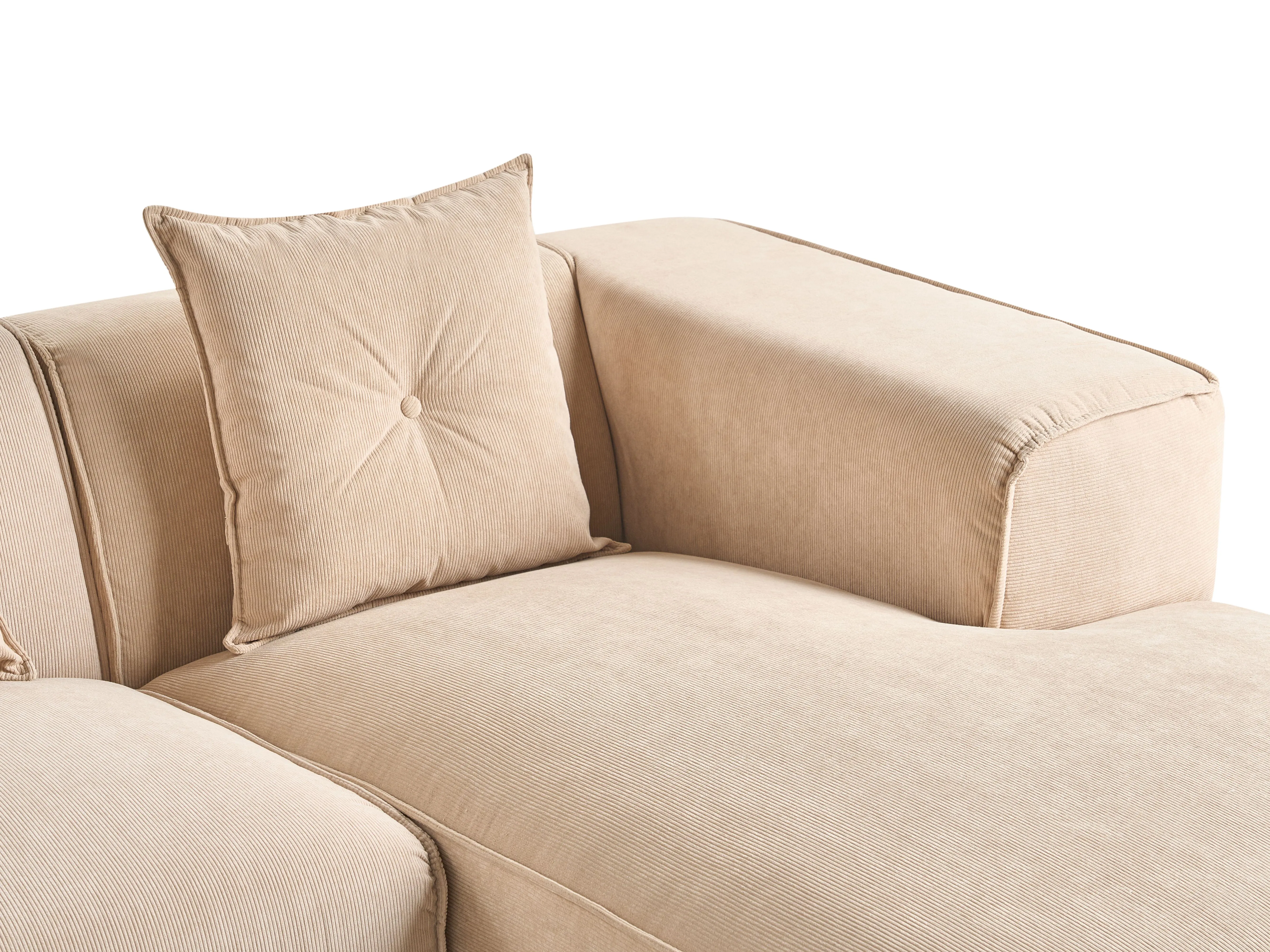 Hoekbank 3-zits DOLVA Corduroy Beige linkszijdig