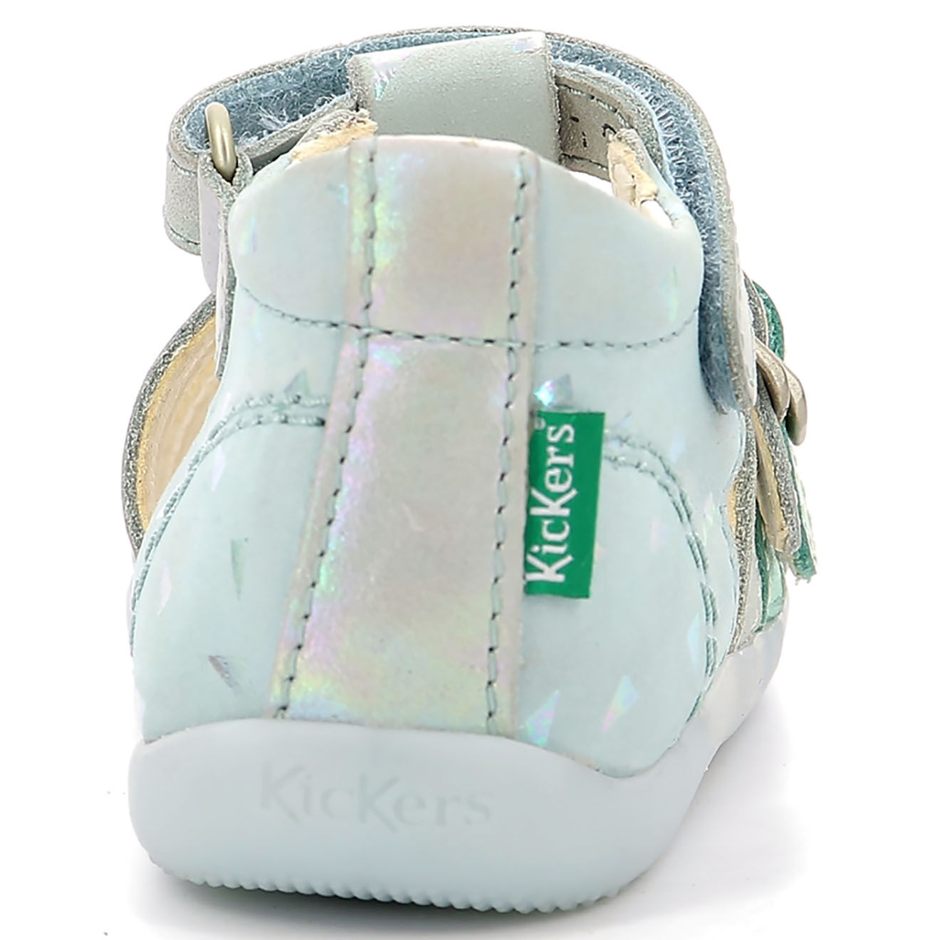 Kickers Sandales en Cuir Bigkro bleu clair/plumetis