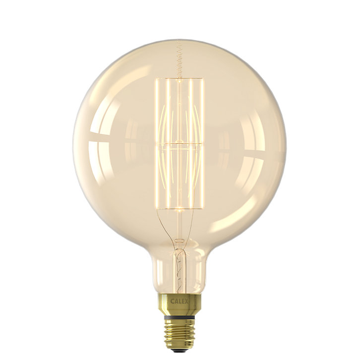 Ampoule LED à filament linéaire Calex E27 globe 1100lm blanc chaud verre ambré