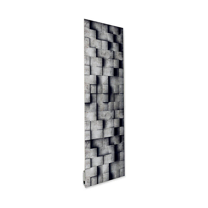 Radiateur électrique à rayonnement avec soufflerie Ilo Fanmix en verre design Béton 3D 1750W