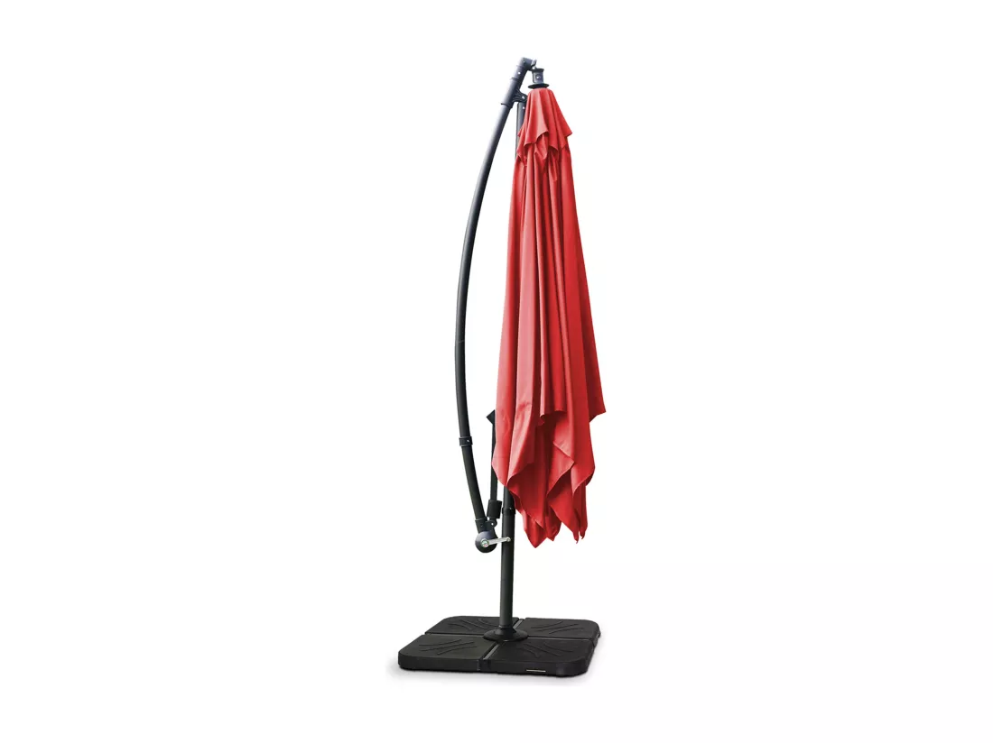 Parasol déporté 3x3m aluminium rouge - Genova