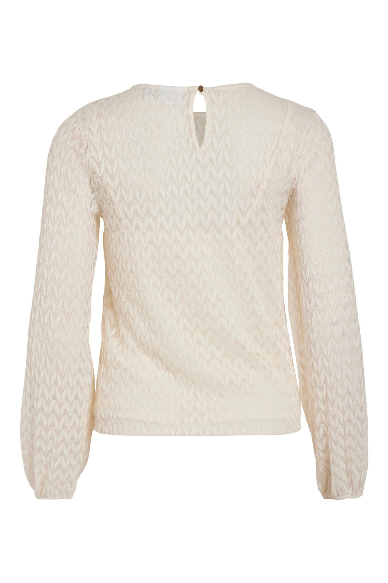 Blusa de manga comprida semitransparente - Cinza