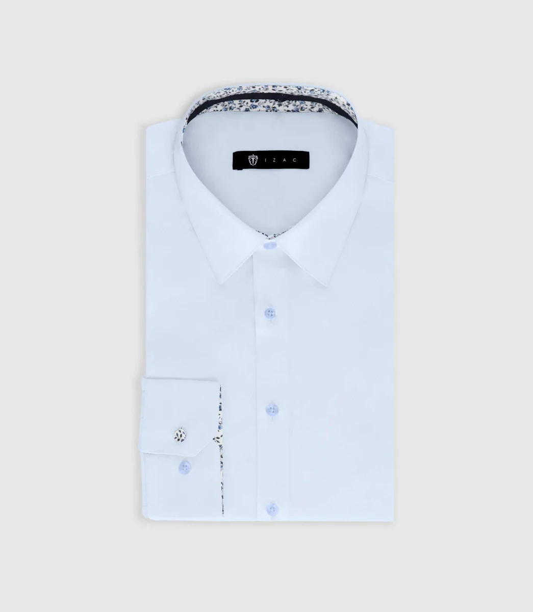Chemise à imprimé fantaisie bleu ciel PAO