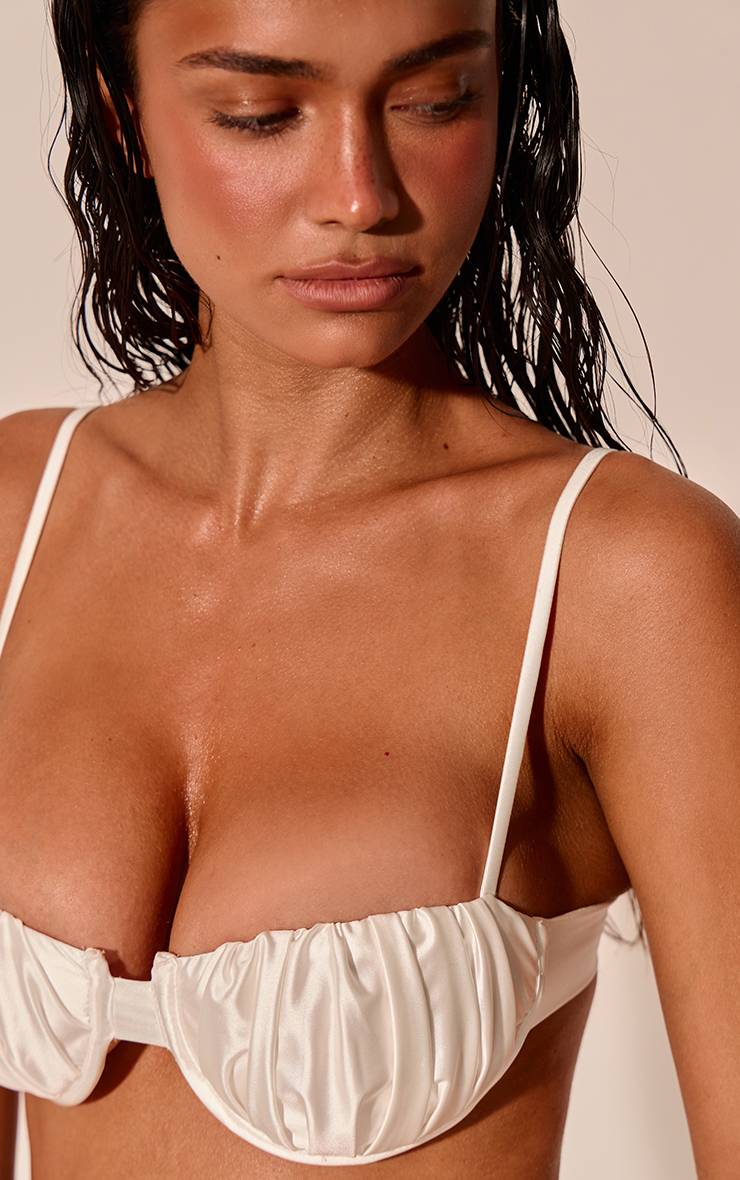 Blanc Haut De Bikini Micro Coquillage Shine Swim