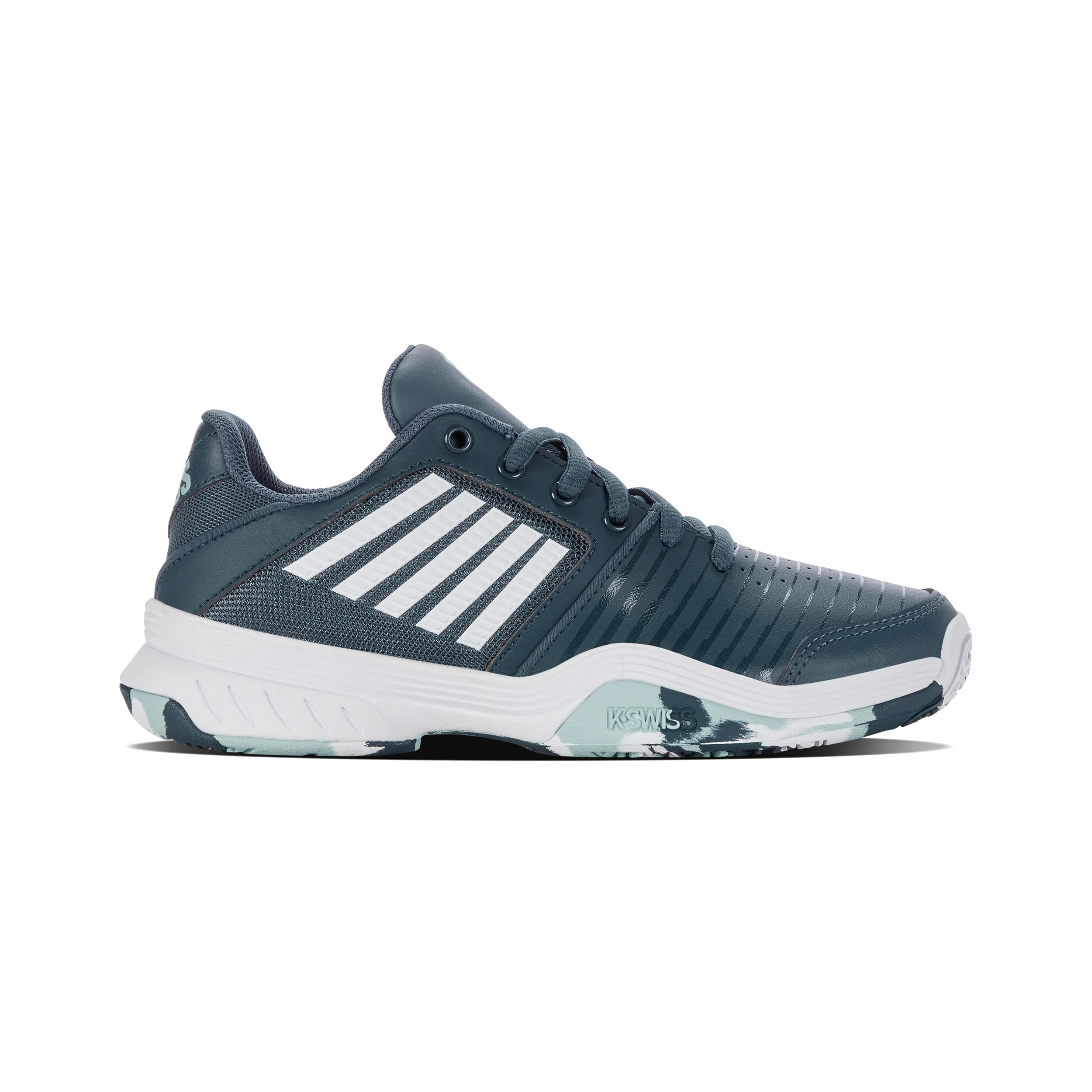 K-Swiss Court Express Omni Chaussures Toutes Surfaces Enfants - Bleu Petrol, Blanc