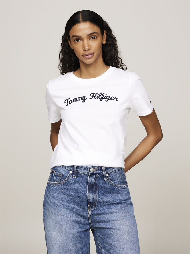 Tommy Hilfiger REG SCRIPT C-NK SS White
