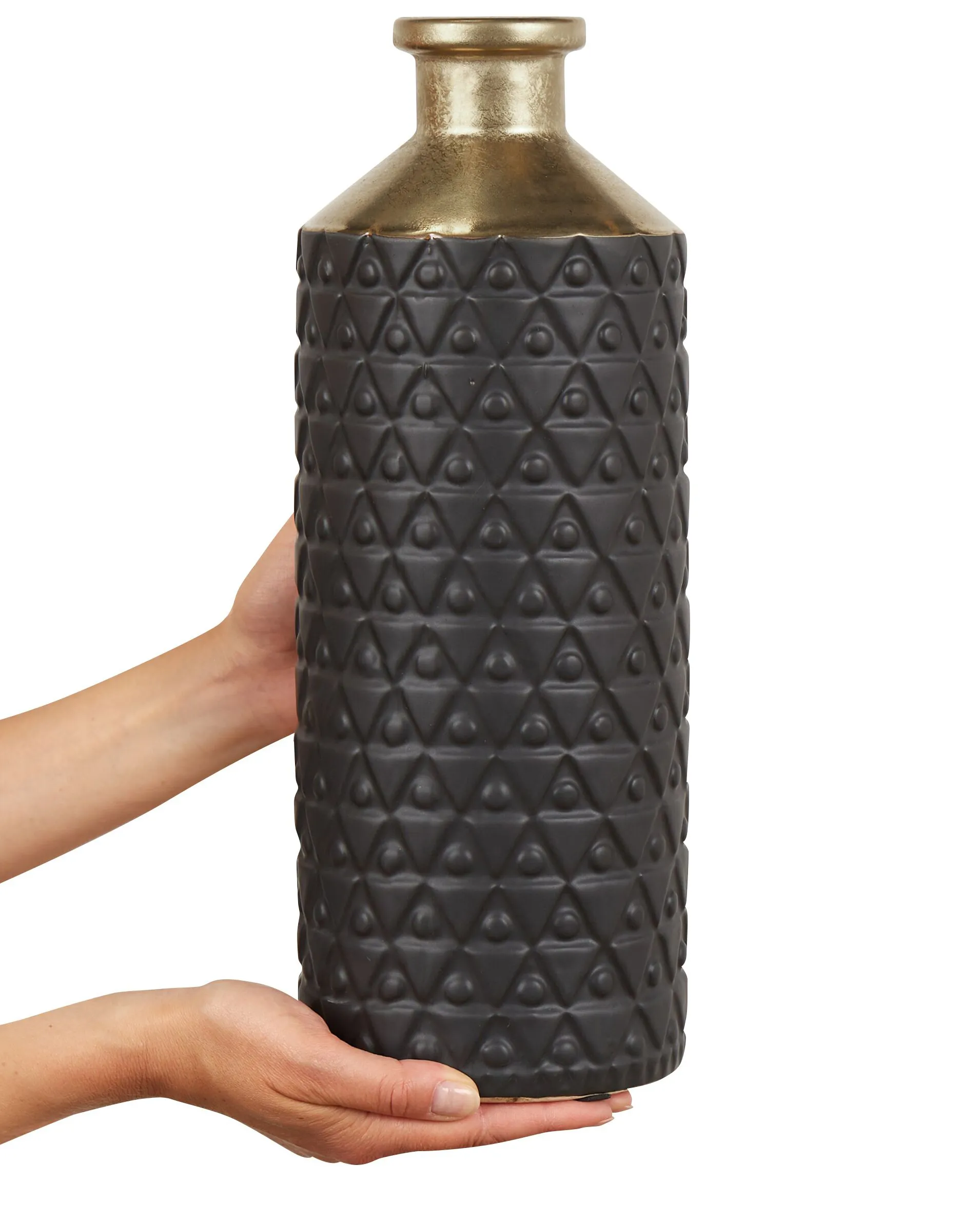 Decoratieve vaas ARSIN Steengoed 39 cm Zwart