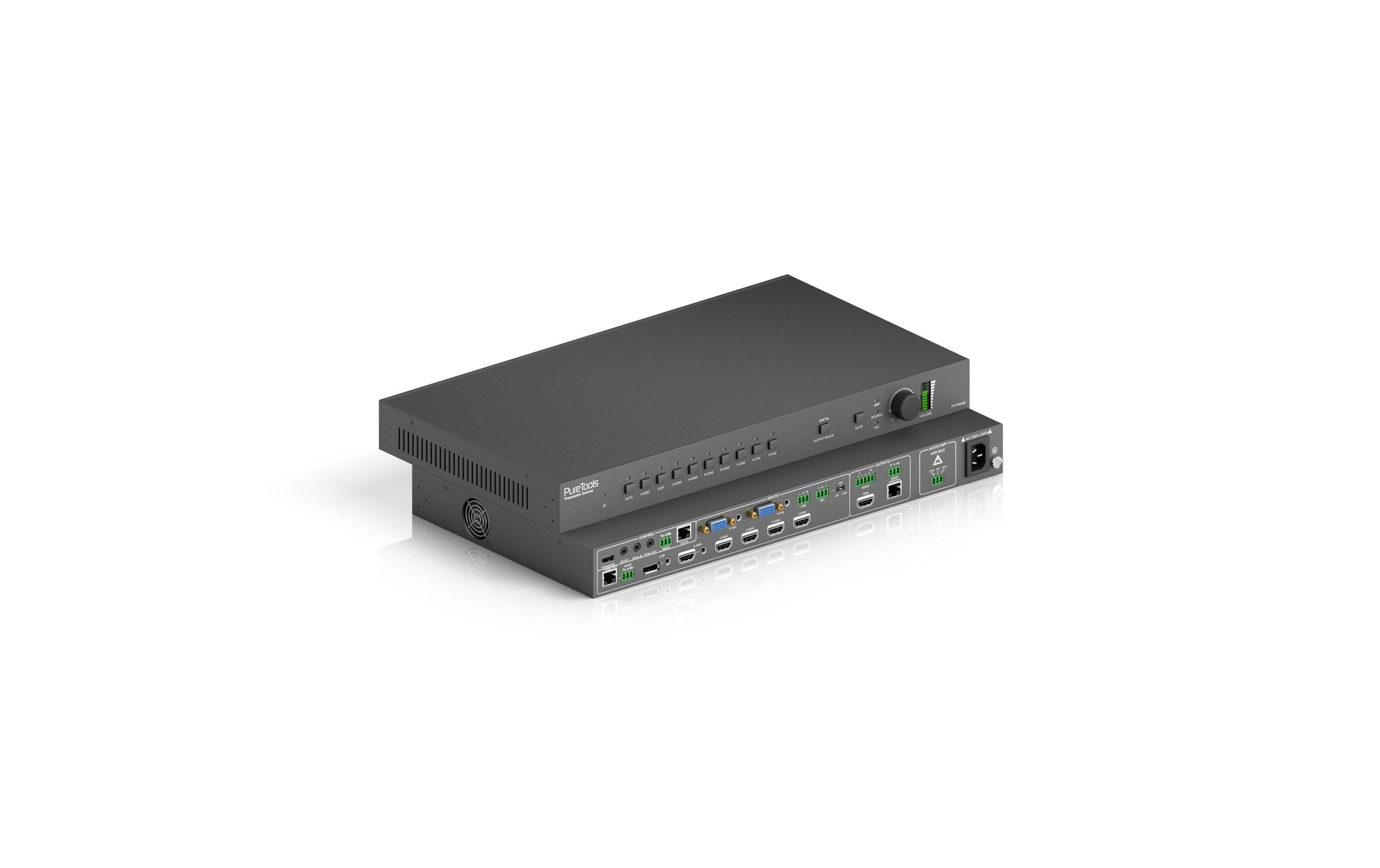 Presentation Switcher PT-PSW-92 Multiformat<br>9x2 4K Multiformat Presentation Switcher mit Scaler Set