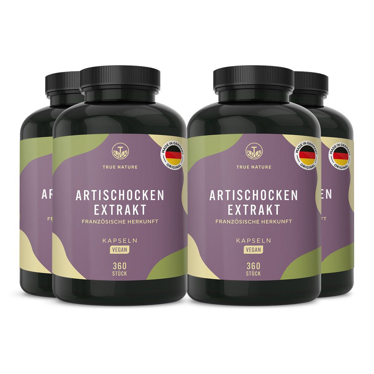 TRUE NATURE® Artischocken Extrakt Kapseln mit 2,5% Cynarin - Vegan & Made in Germany