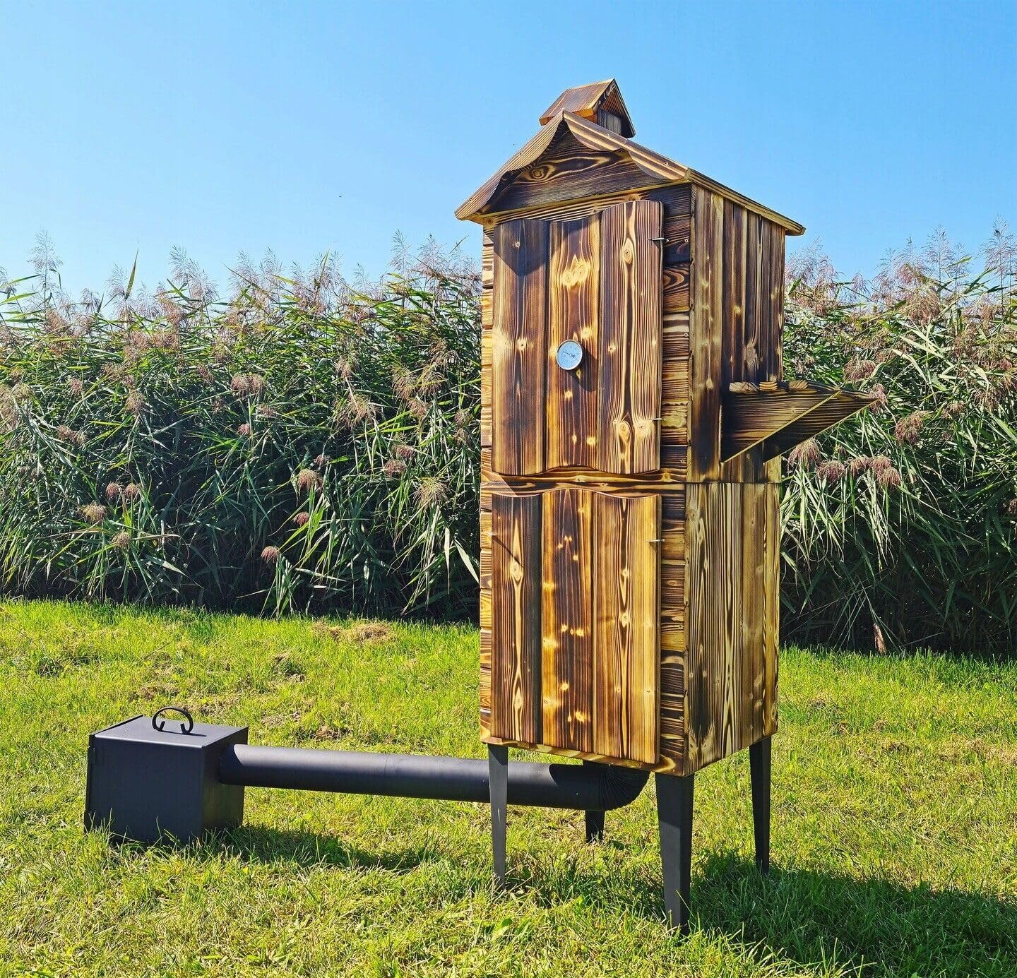 Räucherkammer Räucherei Garten Holzräucherei Holz 180x50x50cm