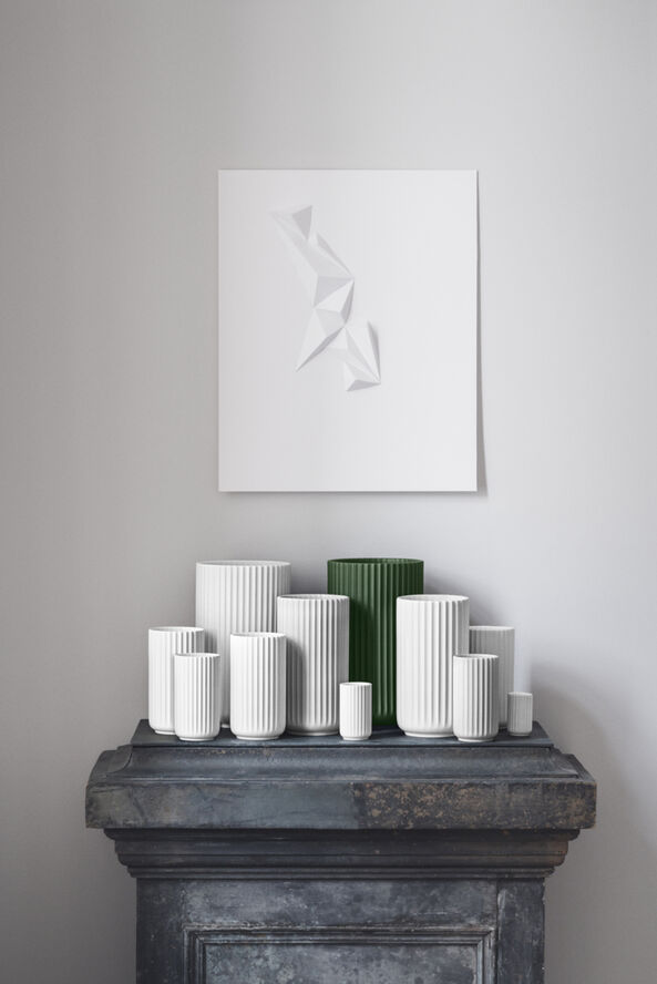 Lyngby Porcelæn Lyngby Vase H31 cm mørk grøn porcelæn Grøn