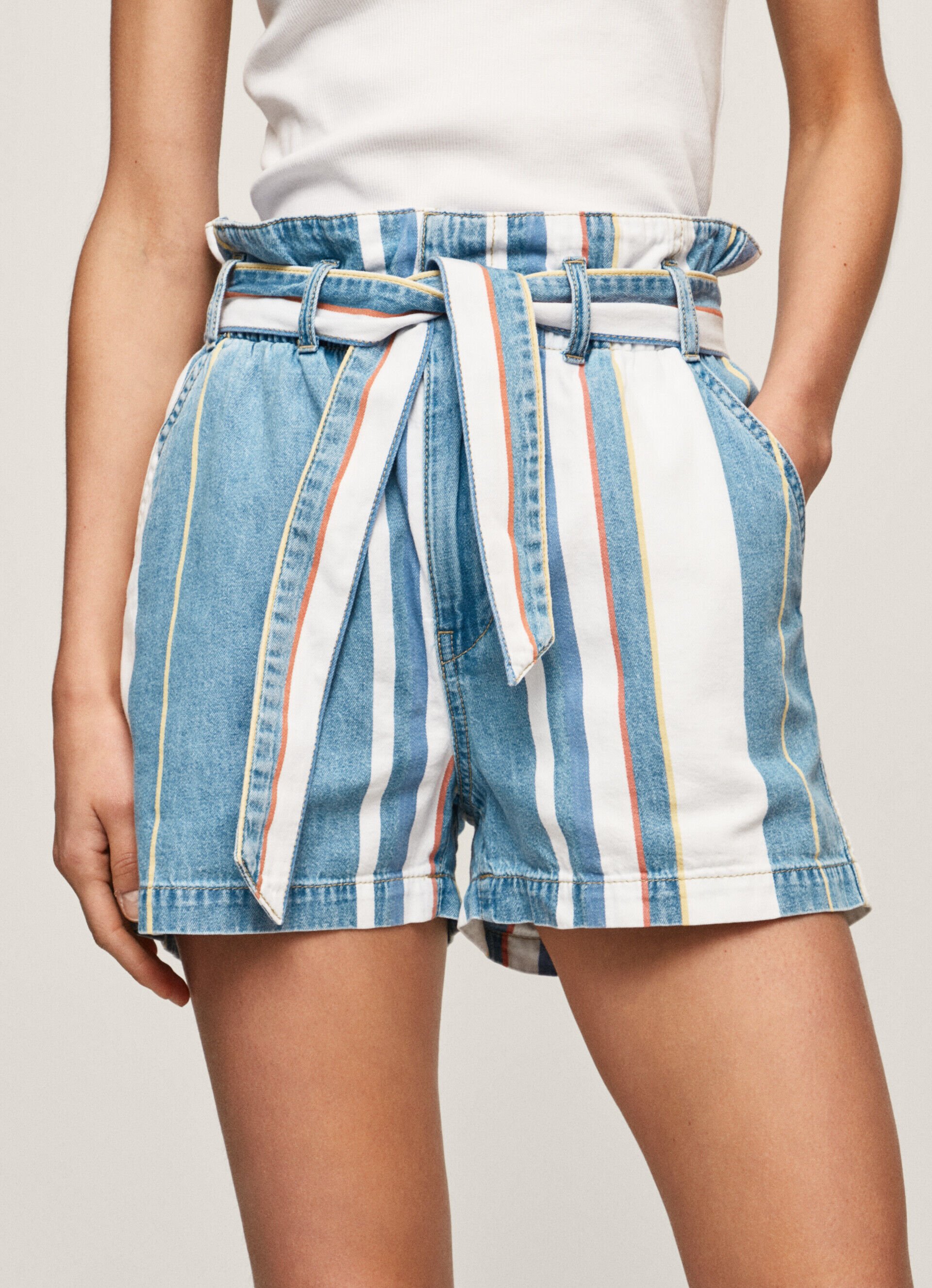 Shorts jeans listrados - jeans