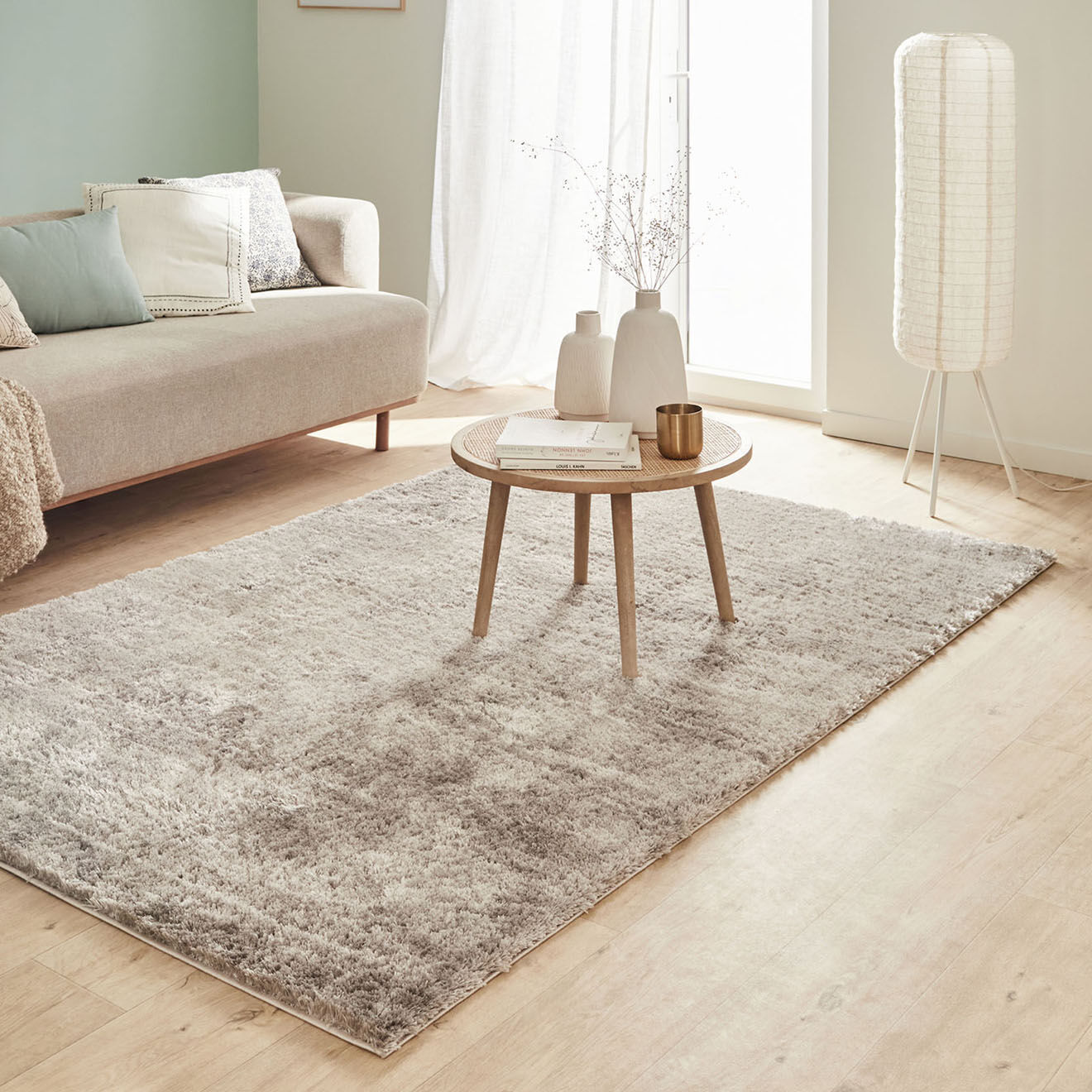 Nazar Rugs Tapis shaggy doux Oslo 902 taupe - 160x230 cm