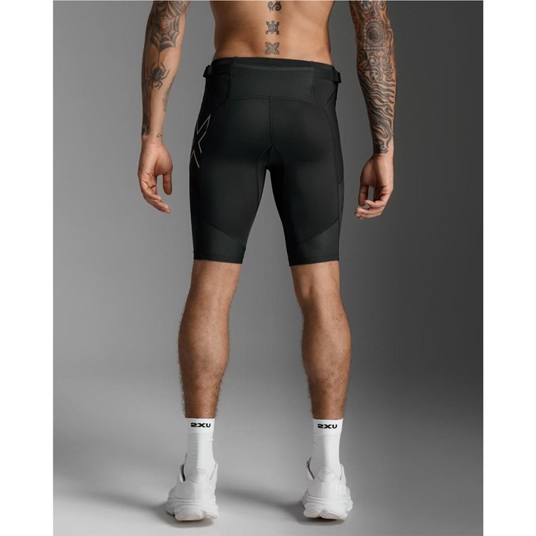 2XU Aero Mesh Compression Shorts Black/Silver Reflective