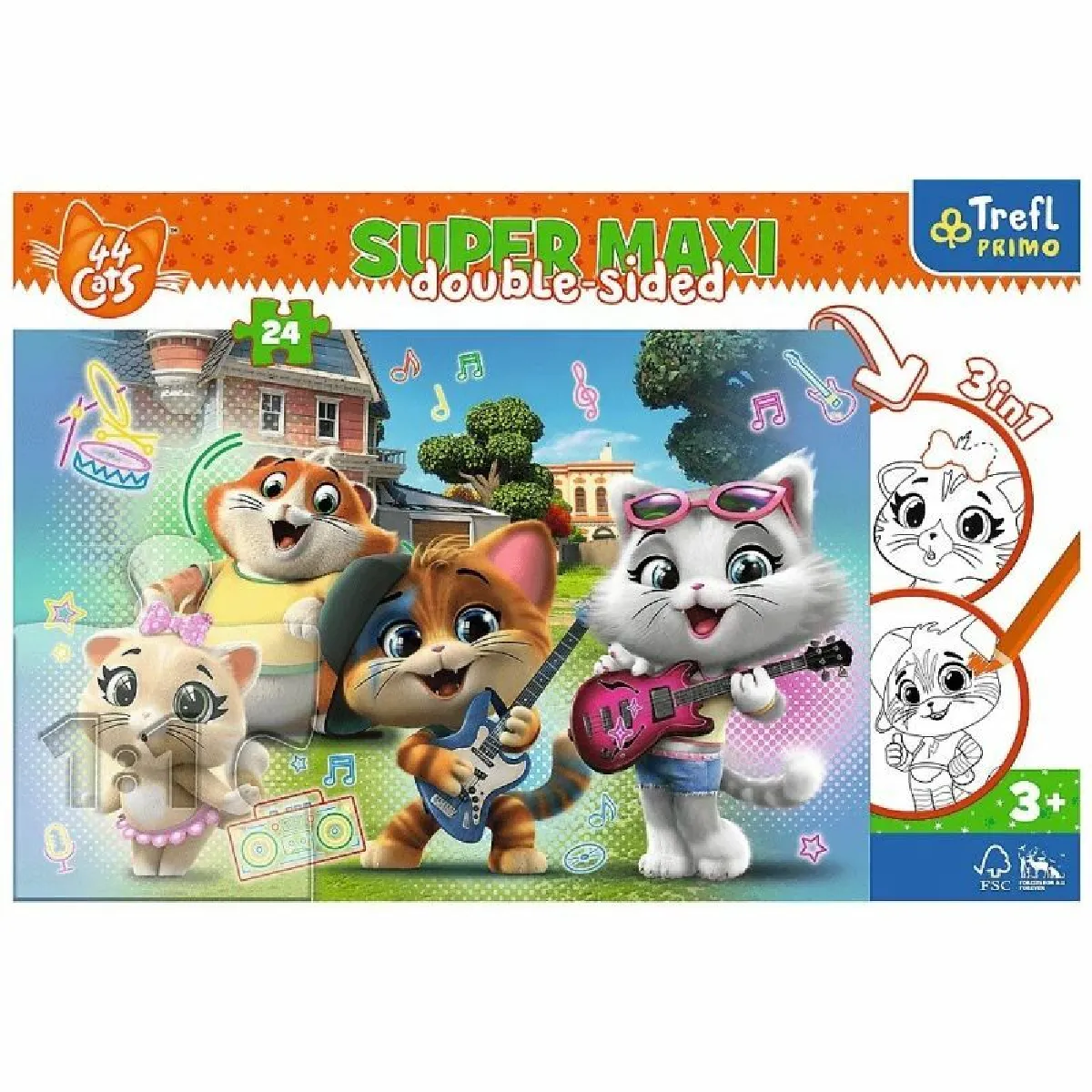 Trefl Joyful Cats Super Maxi Puzzle 24 Éléments