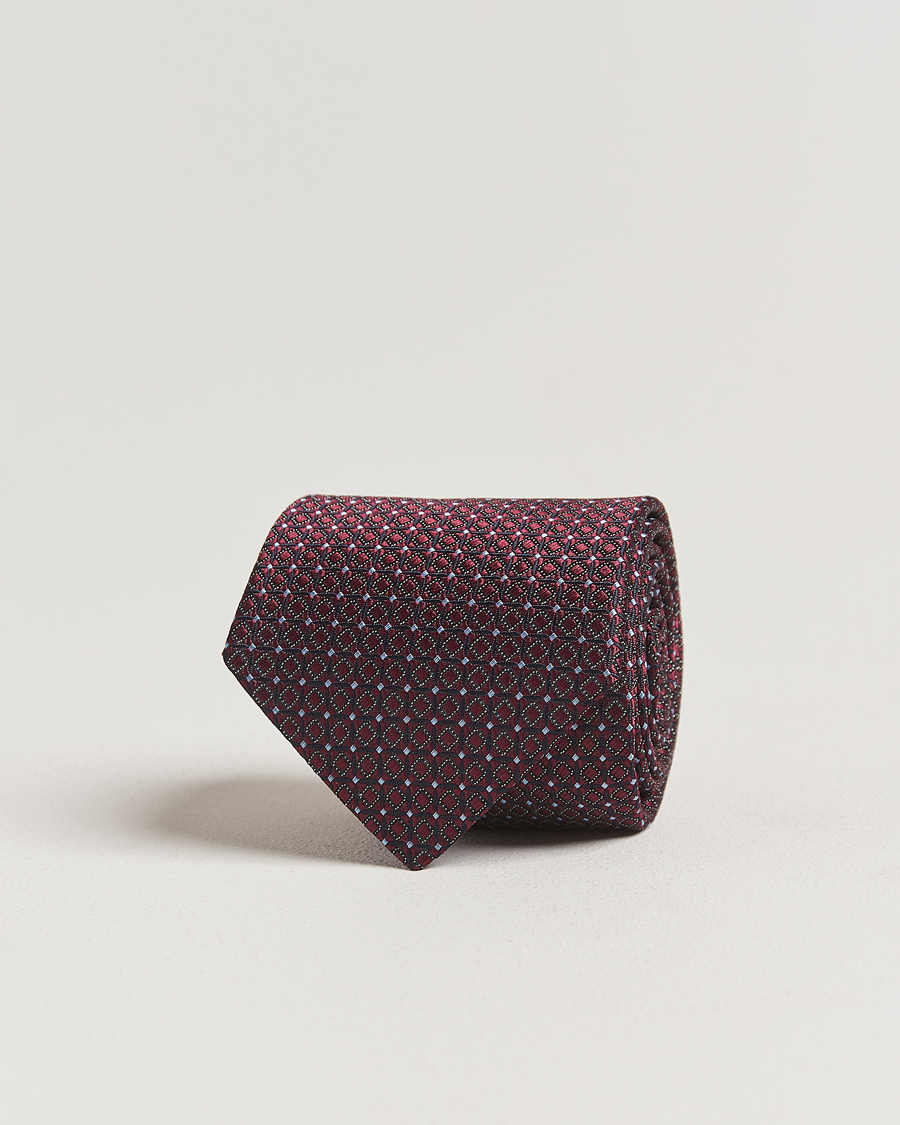 Canali Jacquard Silk Tie Burgundy