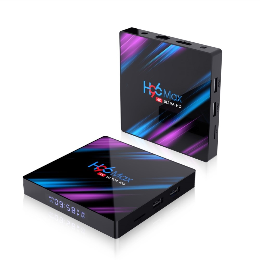4GB RAM 4K@60Hz Android 9.0 Smart TV Box Internet WiFi Streaming (2.4GHz/5GHz) HDMI 64GB Quad Core Media Player mit Ethernet   Fernbedienung - Schwarz