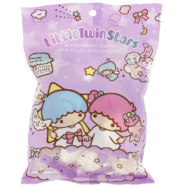 Little Twin Stars Marshmallow Zwarte Bessen Smaak 100g