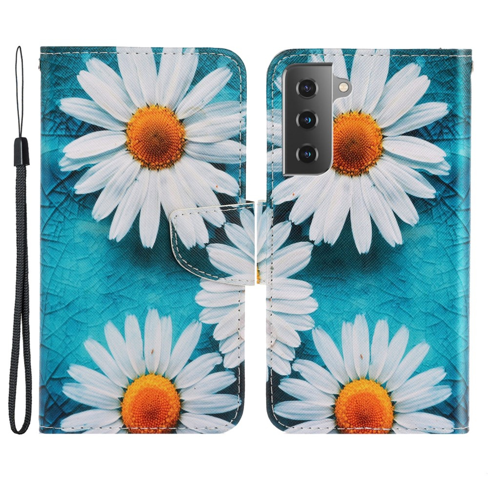 Samsung Galaxy S21 FE 5G Leder Tasche - Margerite