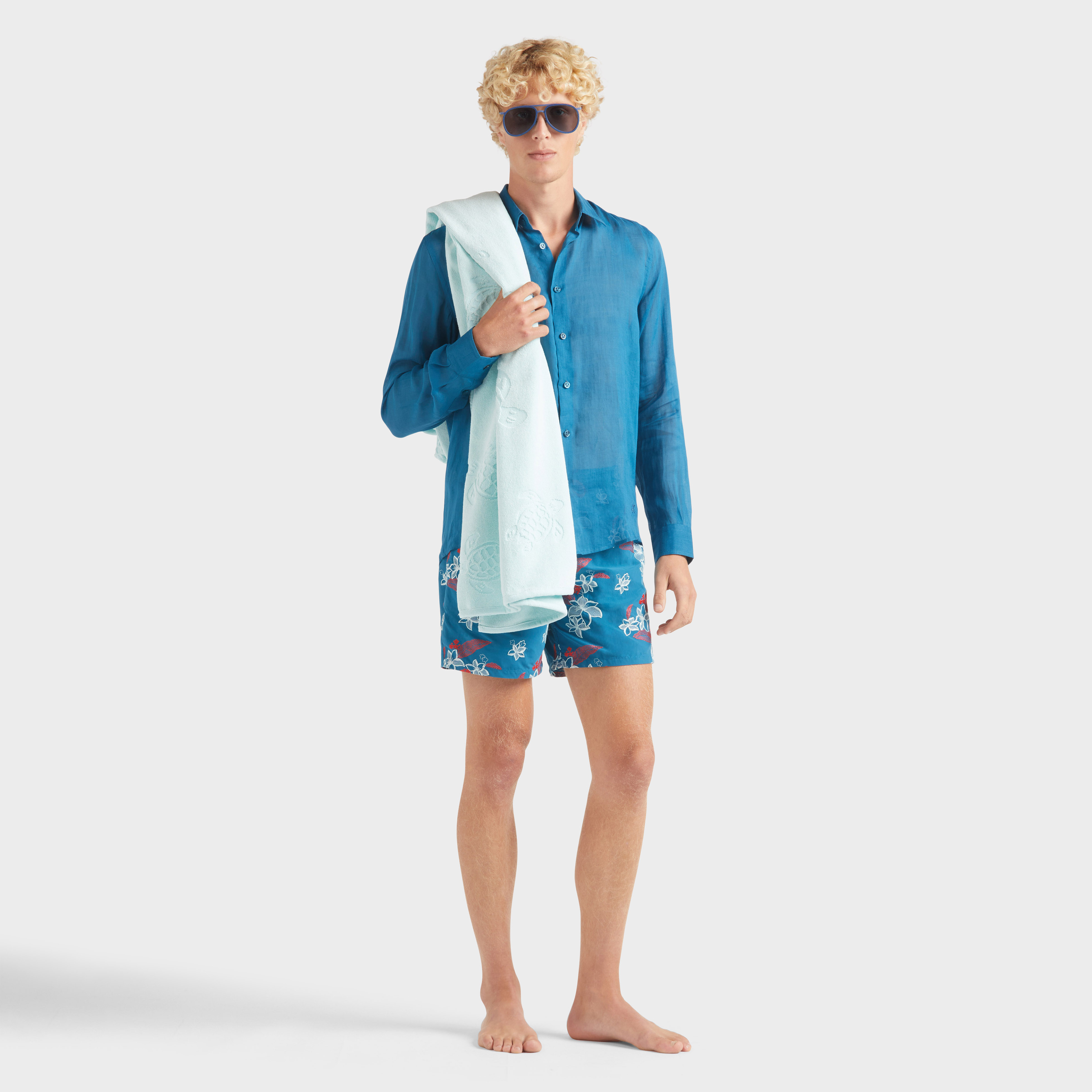 Maillot de bain homme brodé Flowers Power - Edition Limitée