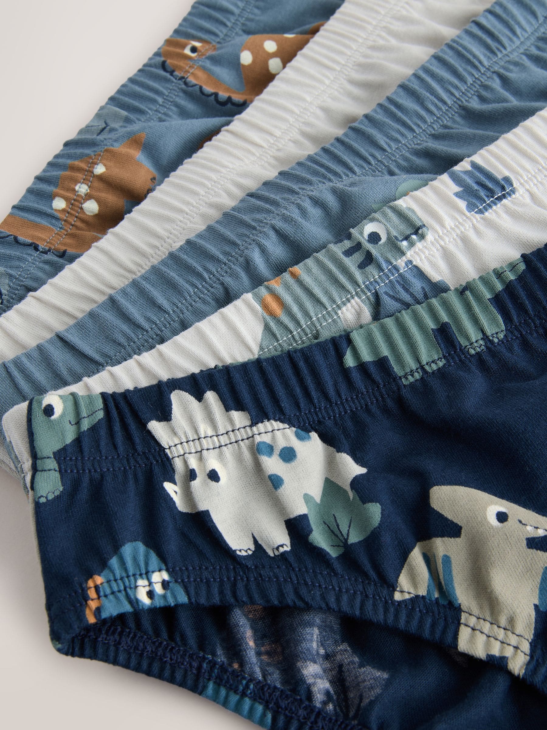 Blauw met dinosaurus - 100% katoenen bedrukte onderbroeken set van 5 (1.5-10jr)