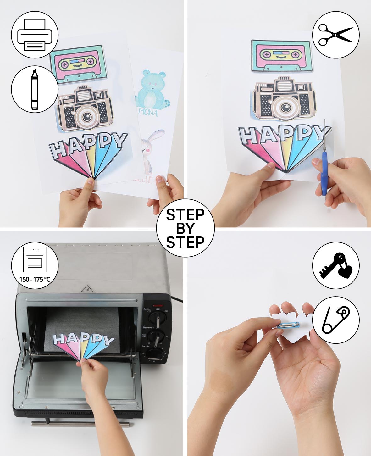 (5er Set) Drucker Schrumpffolie A4 DIY Bastel Folie
