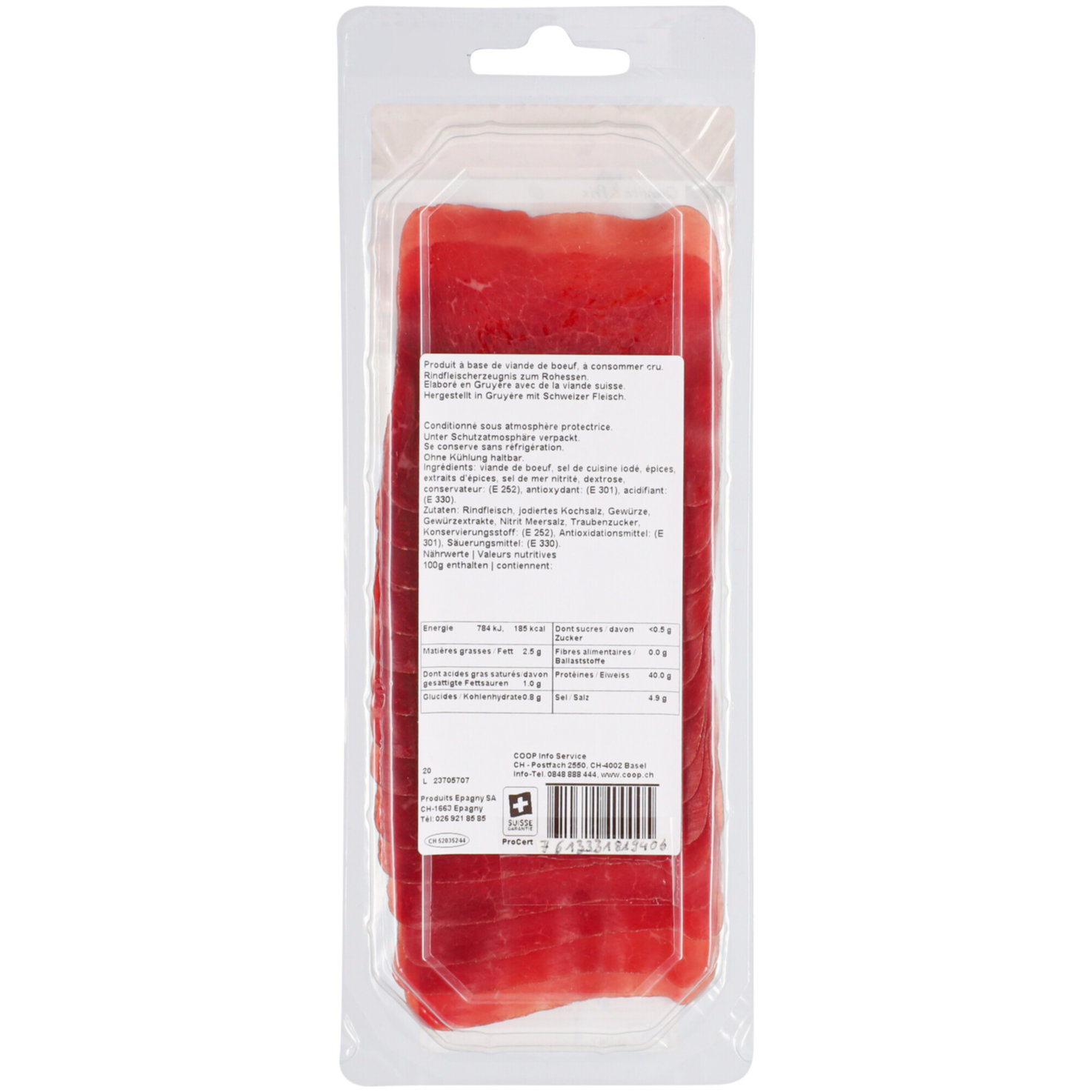 Gruyère Trockenfleisch hauchdünn