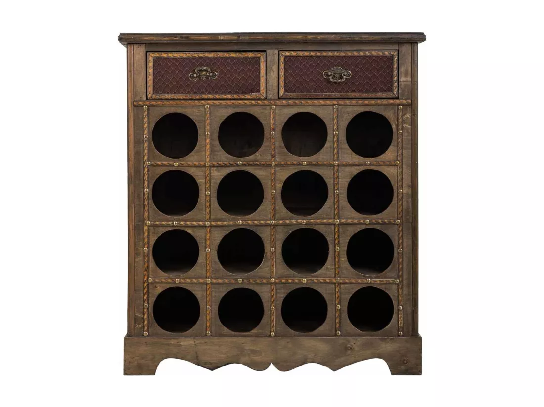Meuble à bouteilles en bois marron 63x31x69,5h