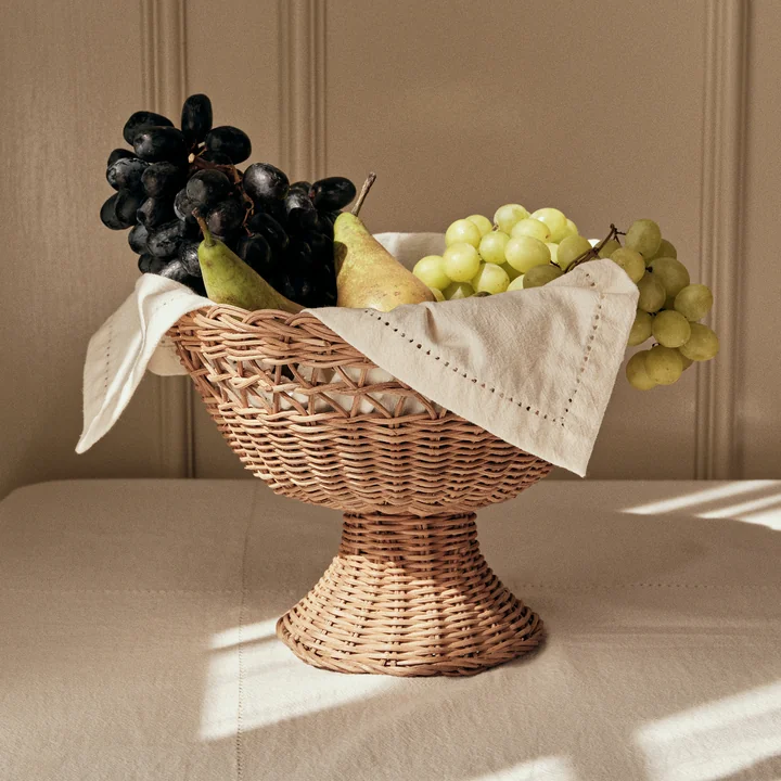 Broste Copenhagen - Emmy Rattan Korb, Ø 26 x H 21 cm, natural brown