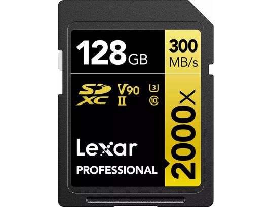 LEXAR - Carte mémoire 128 Go Professional 2000x SDXC 128Go(LSD2000128G-BNNNG)