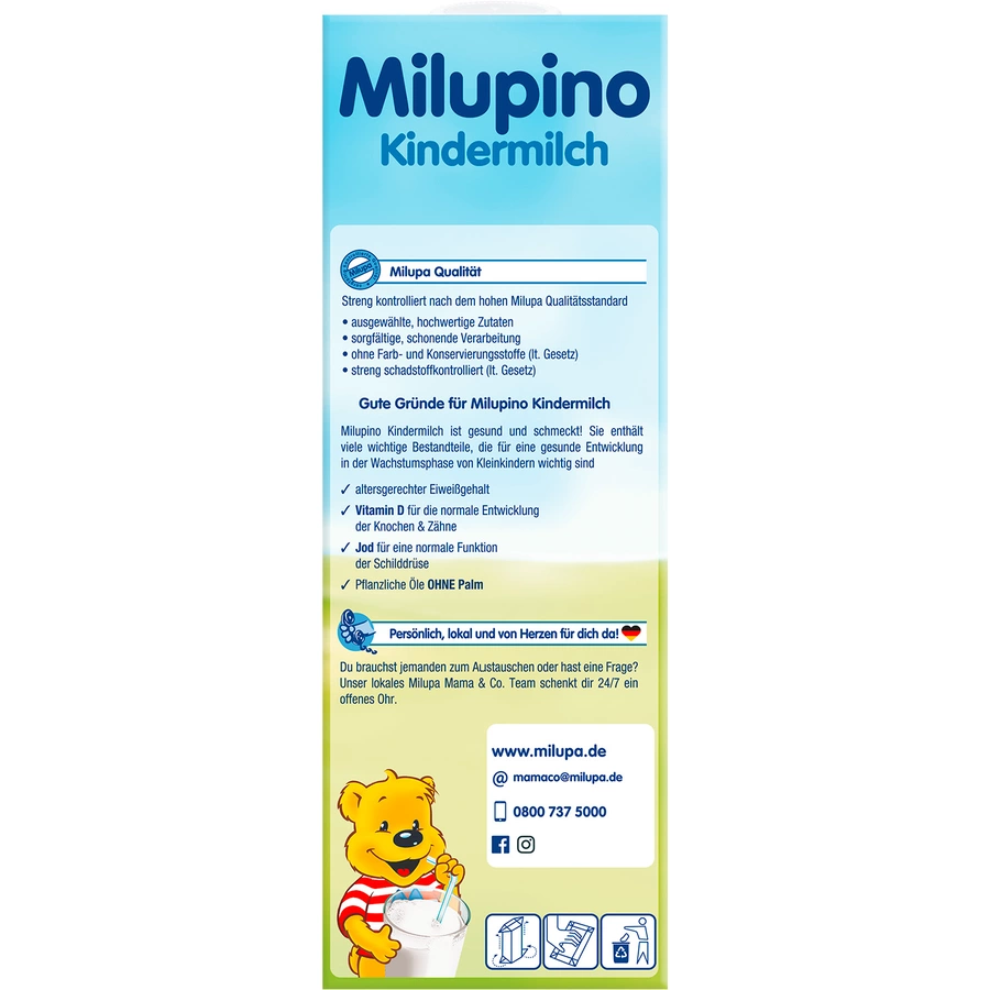 Milupa Kindermilch Milupino trinkfertig 6 x 1 l 1 bis 3 Jahre