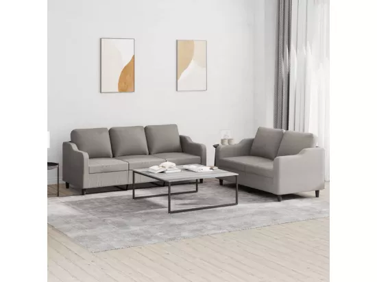 Ensemble de canapés 2 pièces avec coussins Taupe Tissu