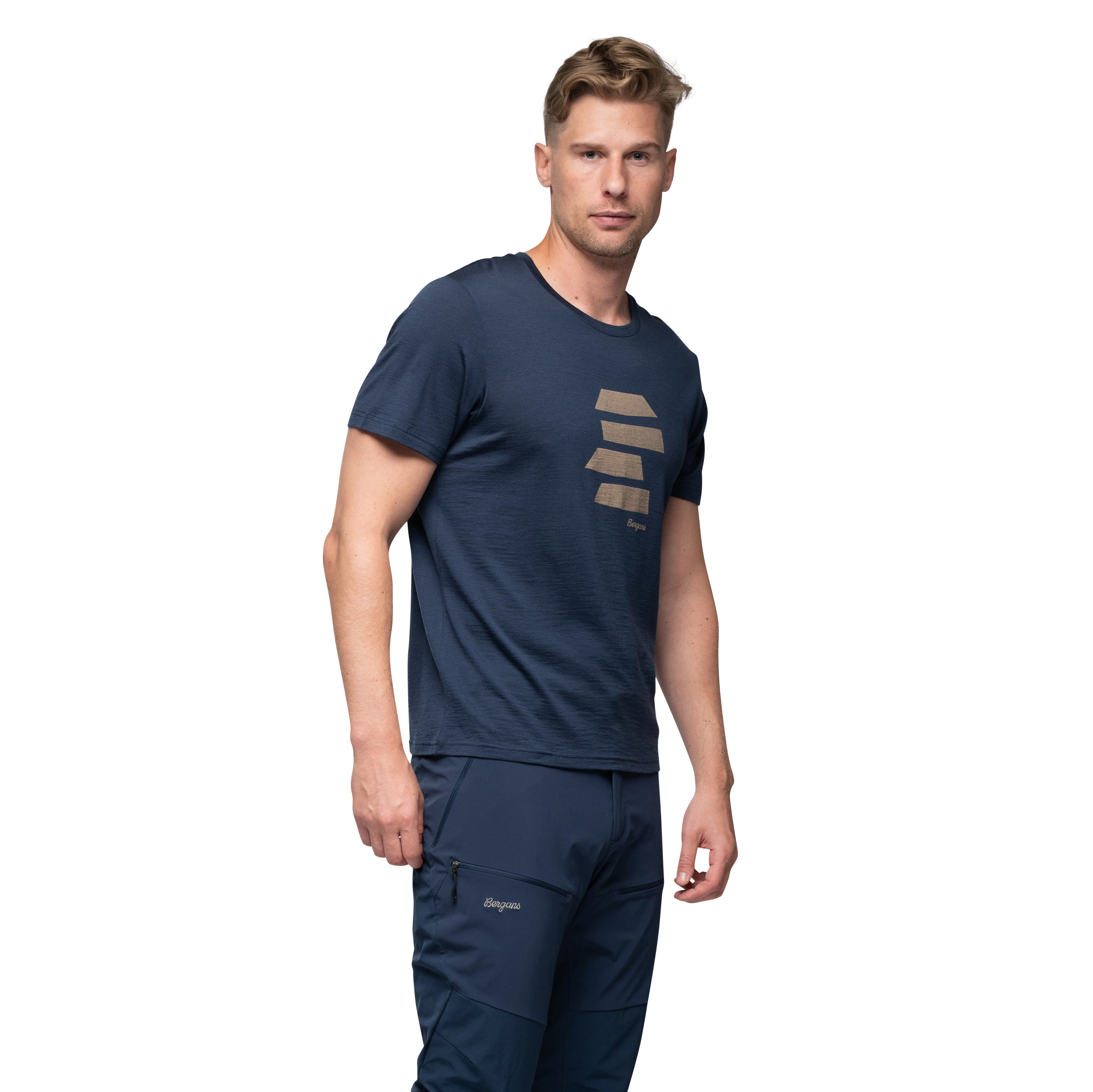 Rabot Mount Wool Tee Men Navy Blue