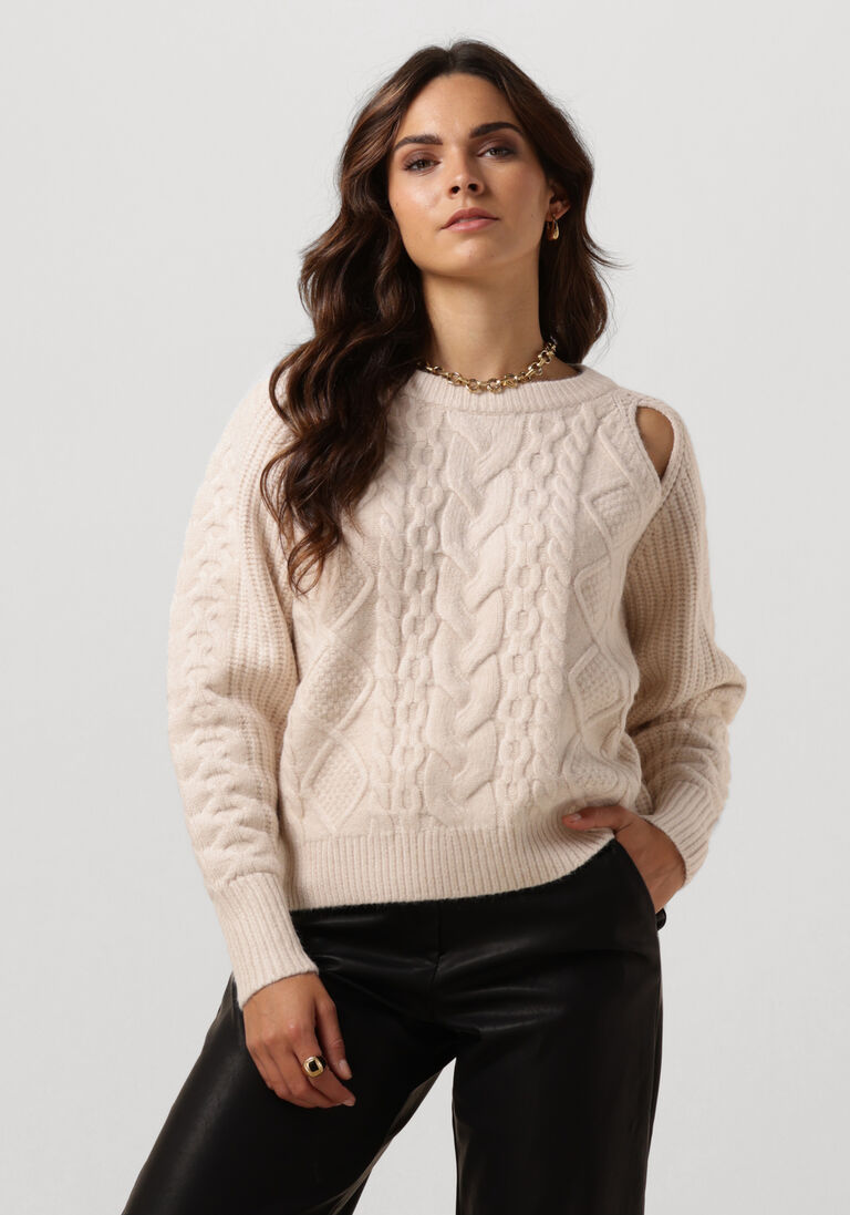 CO\\'COUTURE ecru co'couture trui new row cable knit