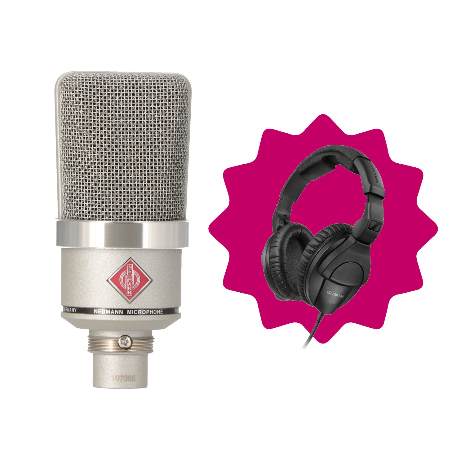 Neumann TLM 102 condensatormicrofoon met HD 280 koptelefoon