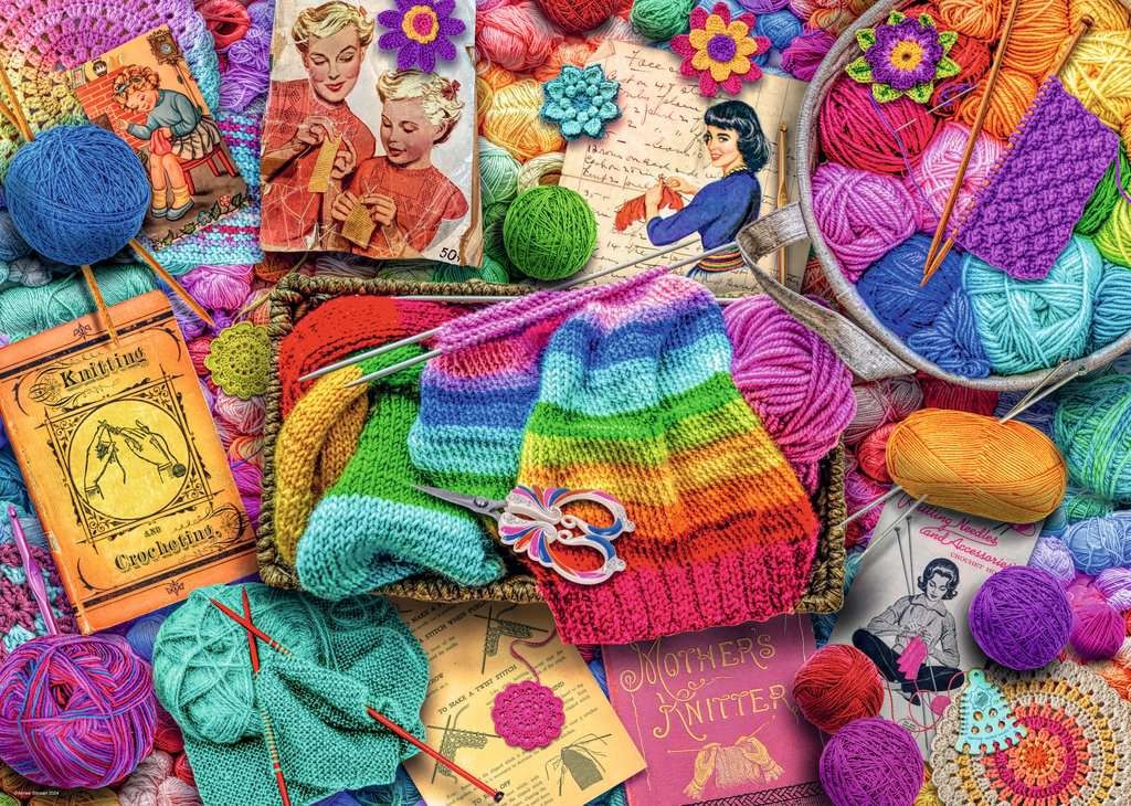 Ravensburger - Puslespil Vintage Knitting & Crochet 1000 brikker