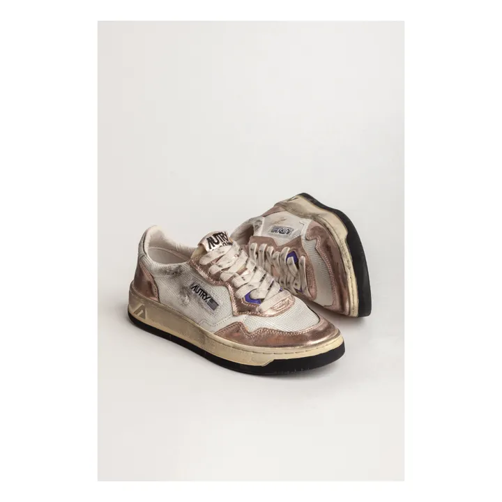 Autry Baskets Mesh/Suede Super Vintage Low | Or rose