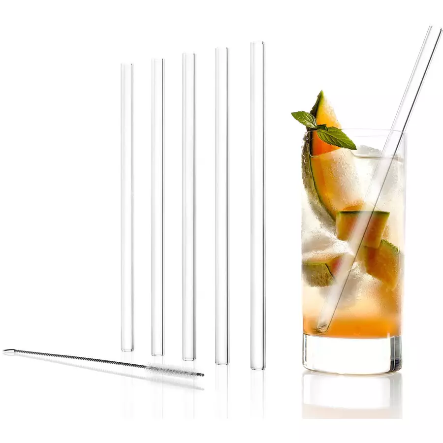 Stölze Lausitz Glastrinkhalme Bar 23 cm 7er Set transparent
