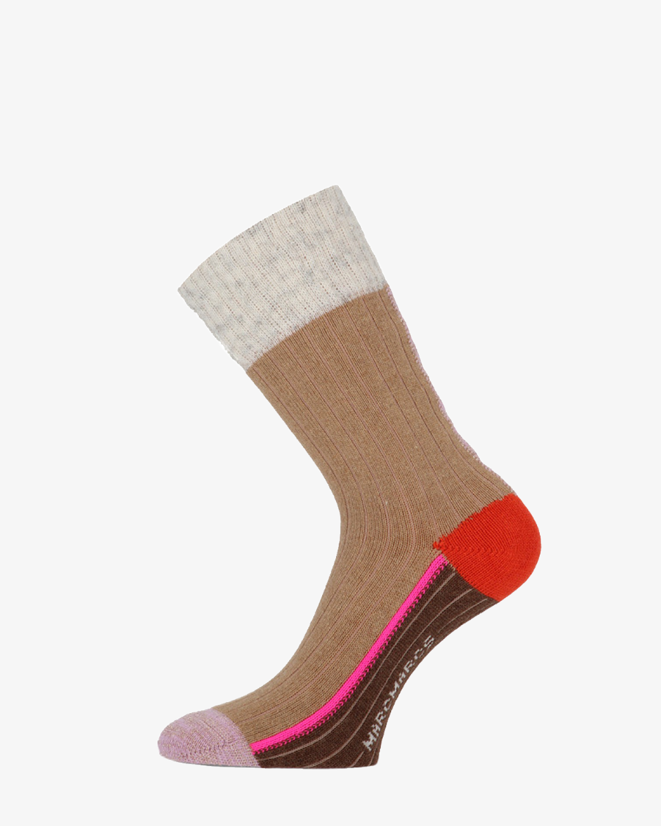 Marcmarcs Isabella Bruin/Multicolor Damessokken